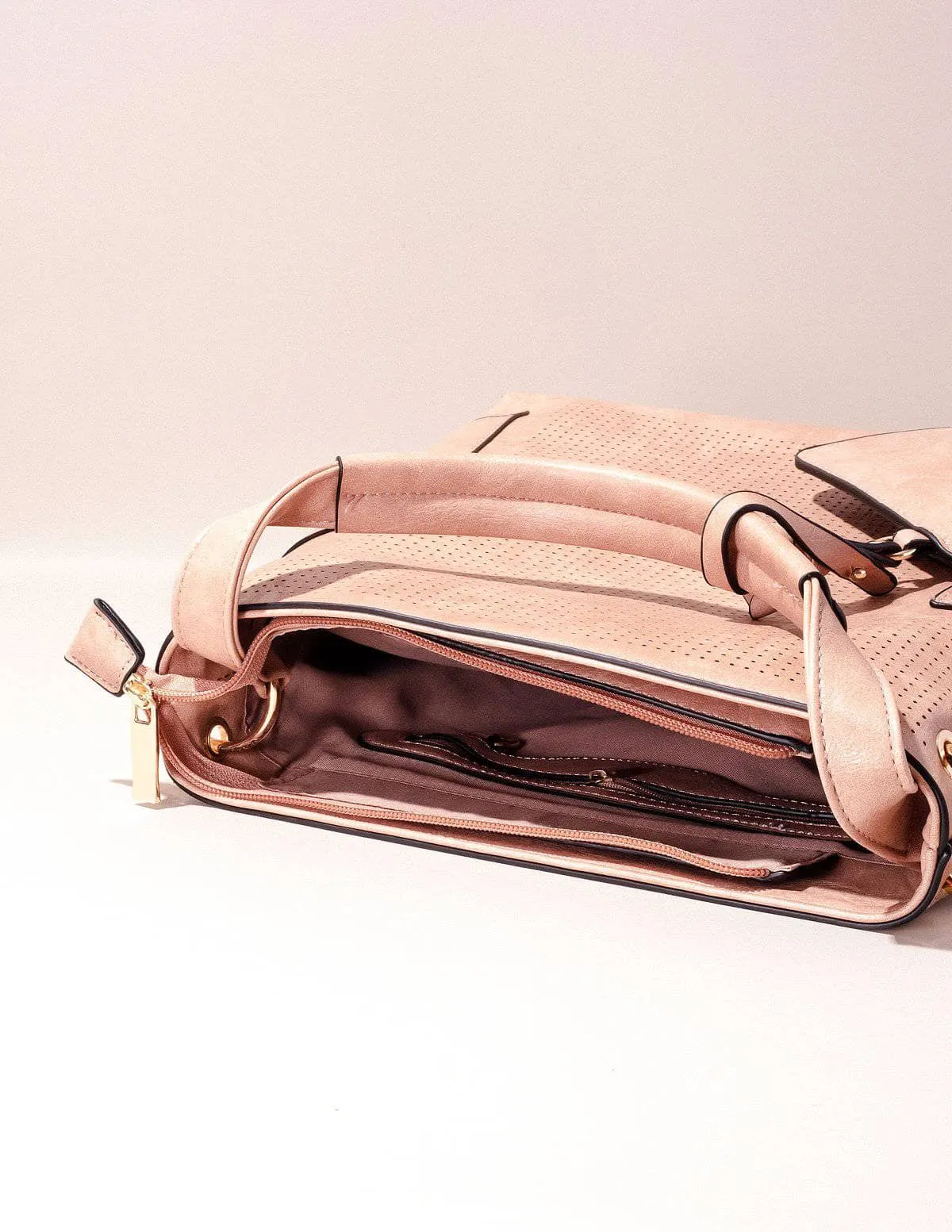 Vegan Leather 3-in-1 Metro Tote - Blush