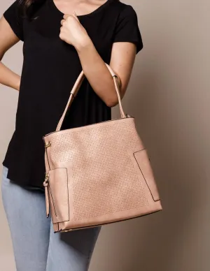 Vegan Leather 3-in-1 Metro Tote - Blush