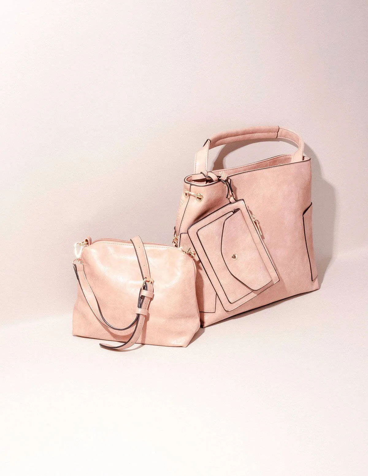 Vegan Leather 3-in-1 Metro Tote - Blush