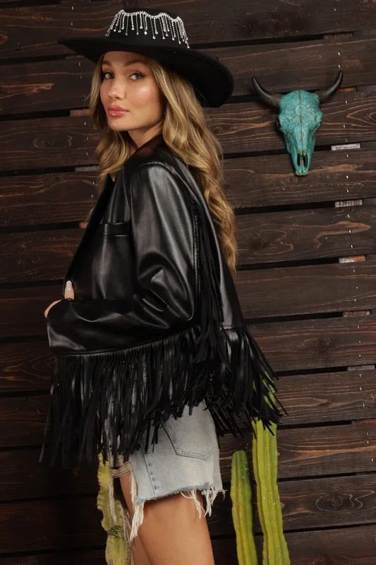 VeganLeather WINNONA Fringe Jacket