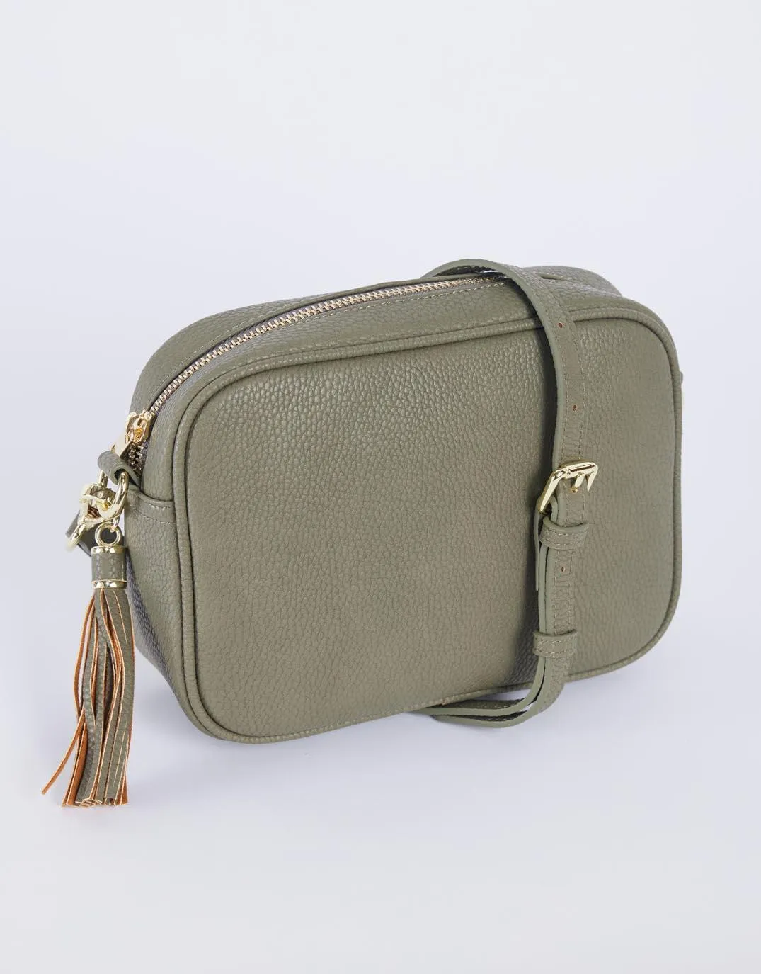 Zoe Crossbody Bag - Khaki/Navy White Stripe